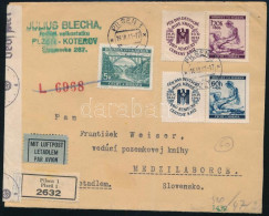 Böhmen Und Mähren 1941 Ajánlott Légi Cenzúrázott Levél Szlovákiába / Registered Airmail Censored Cover To Slovakia "PILS - Sonstige & Ohne Zuordnung