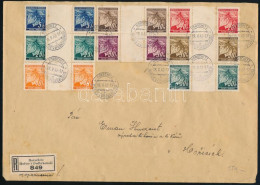 Böhmen Und Mähren 1942 Dekoratív Ajánlott Levél 8 Db ívközéprészes Párral Bérmentesítve / Registered Cover With 8 Gutter - Altri & Non Classificati