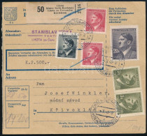 Böhmen Und Mähren 1943 Csomagszállító 6 Db Bélyeggel / Parcel Card - Sonstige & Ohne Zuordnung