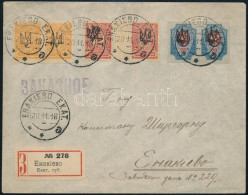 Delcampe - 1918 Ajánlott Levél Vágott Bélyegekkel / Registered Cover With Imperforate Stamps - Other & Unclassified