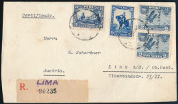 1936 Ajánlott Levél Ausztriába Levélzárókkal / Registered Cover To Austria With Labels - Andere & Zonder Classificatie