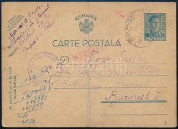 1942 Helyi Díjjegyes Levelezőlap Dupla Cenzúrával / Local PS-card With Double Censorship "BUCURESTI" - Otros & Sin Clasificación