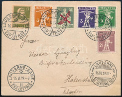 1919 Légiposta Levél Felülnyomott Repülő Bélyeggel Svédországba / Airmail Cover With Overprinted Airmail Stamp "LAUSANNE - Altri & Non Classificati