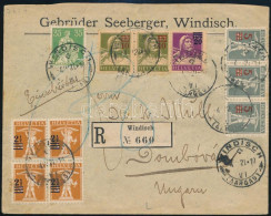 1921 Ajánlott Levél 11 Db Bélyeggel Dombóvárra / Registered Cover With 11 Stamp - Altri & Non Classificati