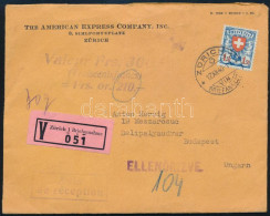 1940 Értéklevél Budapestre / Mi 196 On Insured Cover "ZÜRICH" - Sonstige & Ohne Zuordnung