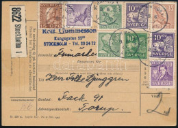 1947 Csomagszállító 9 Db Bélyeggel / Parcel Card With 9 Stamps - Other & Unclassified