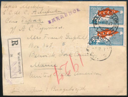 1927 Ajánlott Levél, Hátoldalán 3 Db Segélybélyeggel A Vakok Javára / Registered Cover With Charity Stamps, From Vlagyiv - Altri & Non Classificati