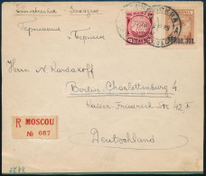 1929 Ajánlott Levél Ritka Fogazású Bélyegekkel Moszkvából Berlinbe / Registered Cover With Rare Stamps From Moscow To Be - Autres & Non Classés