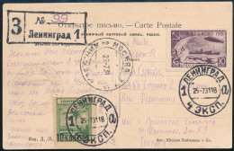 1931 Ajánlott Képeslap Polarfahrt és Repülő Bélyegekkel / Registered Postcard With Polarfahrt And Airmail Stamps From Le - Otros & Sin Clasificación