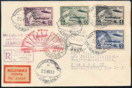 1931 Ajánlott Légi Levél Az északi-repülés Sorral / Mi 402-405 On Registered Airmail Cover "LUFTSCHIFF GRAF ZEPPELIN POL - Altri & Non Classificati