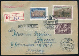 1952 Ajánlott Levél 3 Bélyeggel, Közte Vágott / Registered Cover - Autres & Non Classés