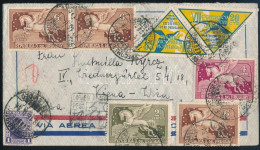 1934 Ajánlott Légi Levél 8 Db Bélyeggel Bérmentesítve Bécsbe. Rendkívül Dekoratív Darab. / Registered Airmail Cover With - Andere & Zonder Classificatie