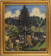 Husovszky János (1883-1961): Nagybányai Házak. Olaj, Vászon, Jelezve Jobbra Lent. Dekoratív Fakeretben, 56,5×50 Cm / Ján - Andere & Zonder Classificatie