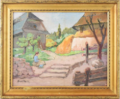 Bartha László (1902-1998): Erdélyi Falurészlet. Olaj, Vászon, Jelzett, Fakeretben, 39×50 Cm / Oil On Canvas, Signed, Fra - Other & Unclassified