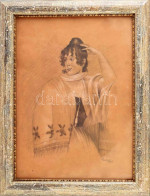 Faragó Géza (1877-1928): Párizsi Dáma. Ceruza, Fedőfehér, Papír, Jelzett, üvegezett Fakeretben, 39,5×29,5 Cm - Sonstige & Ohne Zuordnung