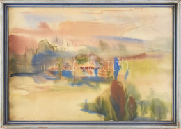 Pleidell János (1915-2007): Kiew, 1942. Akvarell, Papír, Jelezve Balra Lent. Üvegezett Fakeretben, 35×50 Cm / János Plei - Otros & Sin Clasificación