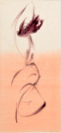 Tót Endre (1937-): Kalligráfia (cím Nélkül), 1964. Akvarell, Papír. Jelezve Jobbra Lent: Tót 64. Üvegezett Fakeretben. 2 - Altri & Non Classificati