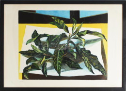 Guttuso, Renato (1911-1987): Virág Csendélet. Litográfia, Papír, Jelzett, Számozott 108/120 41x52 Cm Üvegezett Keretben. - Altri & Non Classificati