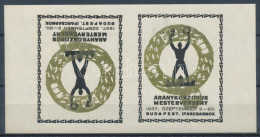 1937 Aranykoszorús Mesterverseny Fordított állású Emlék Kisív Pár / Inverted Souvenir Sheet Pair - Ohne Zuordnung