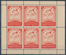 1944 Taksonyfalva Közönsége A Magyar Vöröskeresztnek 20f Adománybélyegek, 6-os Kisíven / Hungarian Charity Stamps In Min - Sin Clasificación