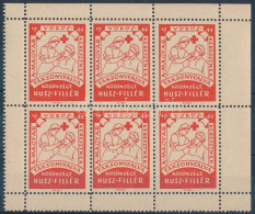 1944 Taksonyfalva Közönsége A Magyar Vöröskeresztnek 20f Adománybélyegek, 6-os Kisíven / Hungarian Charity Stamps In Min - Ohne Zuordnung