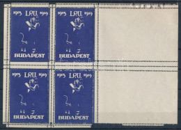 1914 IPU Levélzáró Négyestömb Nagy ívszéllel / Label Block Of 4 With Large Margin - Non Classés