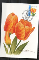 Année 2005 : Carte Maximum 3406 - Tulipe Orange - Buzin - Obli. Bruxelles-Brussel - 2001-2010