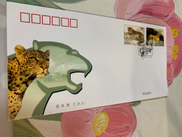 China Stamp Leopard And Cougar Jointly Issued Canada   FDC - Briefe U. Dokumente