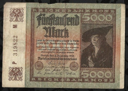 ALLEMAGNE . BILLET DE 5.000 MARK .1922 . - 5.000 Mark