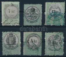 6 Db Okmánybélyeg Papírránccal / Fiscal Stamps With Paper Crease - Non Classés