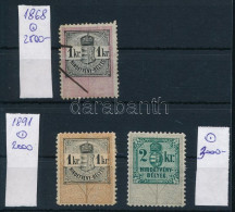 1868-1891 3 Db Okmánybélyeg / Fiscal Stamps - Zonder Classificatie