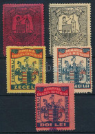 5 Db Román Okmánybélyeg / 5 Romanian Fiscal Stamps - Sin Clasificación