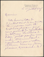 1907.VII.15 Munkácsy Mihály (1844-1900) Festőművész özvegye, Cécile De Munkácsy, Szül. Papier (1845-1915) Autográf, Fran - Sin Clasificación