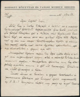 1925 Móra Ferenc (1879-1934) író, A Szegedi Somogyi Könyvtár és Városi Múzeum Igazgatójának Feltehetőleg írnok/titkárnő  - Ohne Zuordnung