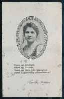 1925 Papp-Váry Elemérné Sziklay Szeréna (1881-1923): A Magyar Hiszekegy Szerzője Képével Ellátott Fém Kártya, Rajta Az I - Non Classificati