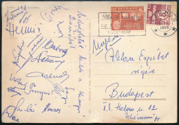 1955 Kinizsi (FTC, Ferencváros, Fradi) Labdarúgó Csapat Tagjainak Autográf Aláírásai: Fenyvesi Máté, Dékány Ferenc, Daln - Other & Unclassified