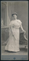 Cca 1890 Eugenie Koenig Feliratú, Keményhátú Vintage Fotó, Amely Bécsben Készült, Pietzner Fényképész Műtermében, 21x9,6 - Other & Unclassified