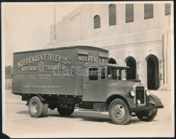 Cca 1930 Seattle, Independent Truck Költöztető Teherautó Nagy Méretű Fotója Sarok Hiánnyal 26x20 Cm / Fageol Moving Comp - Andere & Zonder Classificatie