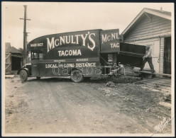 Cca 1930 Tacoma. Mc.Nulty's Költöztető Autó Nagy Méretű Fotója Sarok Sérüléssel 26x20 Cm / Moving Company Large Truck Ph - Other & Unclassified