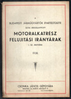 1938 Csonka János Gépgyára A Budapesti Járműgyártók Ipartestülete által Megállapított Motoralkatrész Felújítási Irányára - Advertising