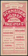 Cca 1910 Schneider József Váci Utca 17. Férfiruha, Kötöttáru Számolócédula, Hajtásnyommal - Reclame