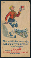 Cca 1920 Labodont Fogkrém, Labor Gyógyszer és Vegyészeti Gyár Budapest Számolócédula, Hajtott, Ragasztott - Pubblicitari