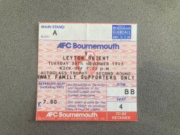 Bournemouth V Leyton Orient 1993-94 Match Ticket - Biglietti D'ingresso
