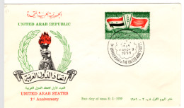 SYRIA - UAR - 1959 - FDC Michel V44 - UAE And Yemen - Flags - Syrie