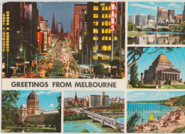 Australia VICTORIA VIC Multiviews MELBOURNE Hinde Biscay Postcard 1979 Pmk 30c Oystercatcher Bird Stamp - Melbourne