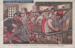 CPA Albert GUILLAUME - Militaires En Caserne - Pub Chocolat MENIER - Repassage Et Reprisage - 1905 - Guillaume