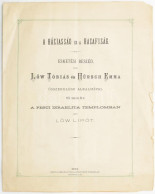1873 A Háziasság és A Hazafiság. Esketési Beszéd, Melyet Lőw Tóbiás és Hürsch Emma összekelése Alkalmából 1873. Február  - Other & Unclassified