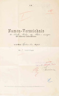 1903 Az S.M.S. Dalmat Kimutatása Az 1903 Szeptemberében Fedélzetre Lépett Személyekről. A Parancsnok Aláírásával és A Ha - Other & Unclassified