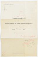 1908 Az S.M.S. Dalmat Kimutatása Az 1908 Novemberében Fedélzetre Lépett Személyekről. A Parancsnok Aláírásával és A Hajó - Altri & Non Classificati