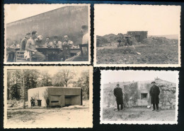 Cca 1940-1944 Bunkerek Fotói, 4 Db, 6,5×9 és 7×10 Cm / Bunkers - Sonstige & Ohne Zuordnung